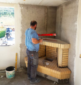 Fire Place constrruction in private villa house