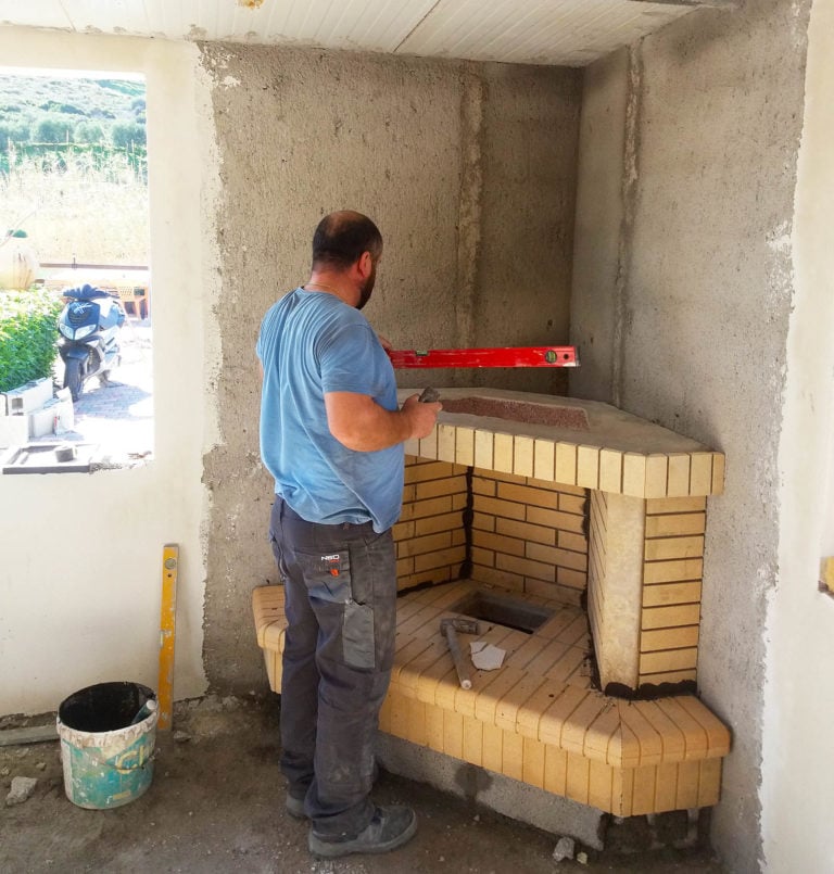Fire Place constrruction in private villa house