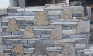 Stone walls building