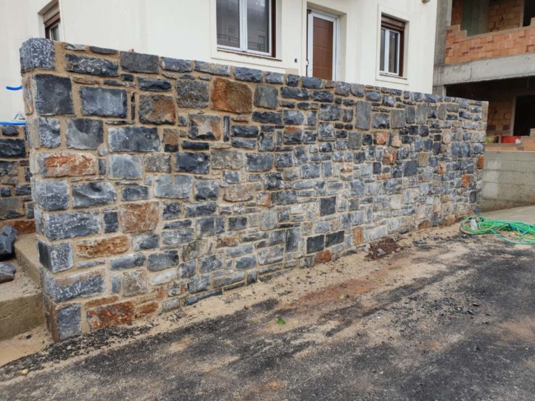 Stone walls building